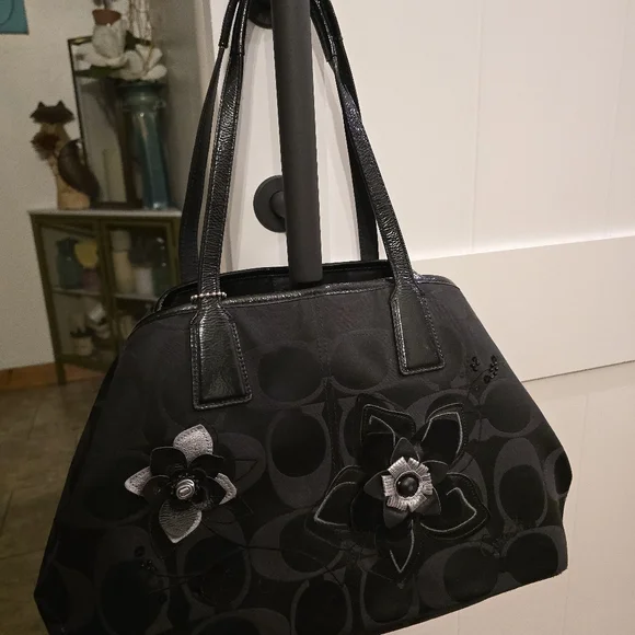 COACH Floral Applique Shoulder Bag - Picture 9 of 12